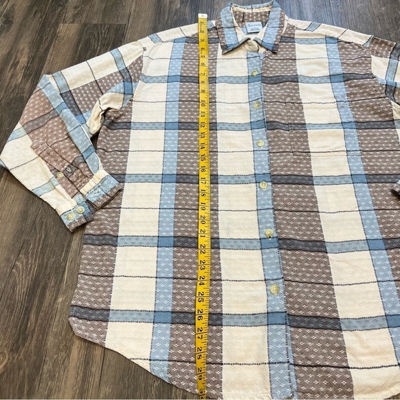Cascade Blues Women’s Top Button Down Blue White Plaid Size L - Picture 10 of 12